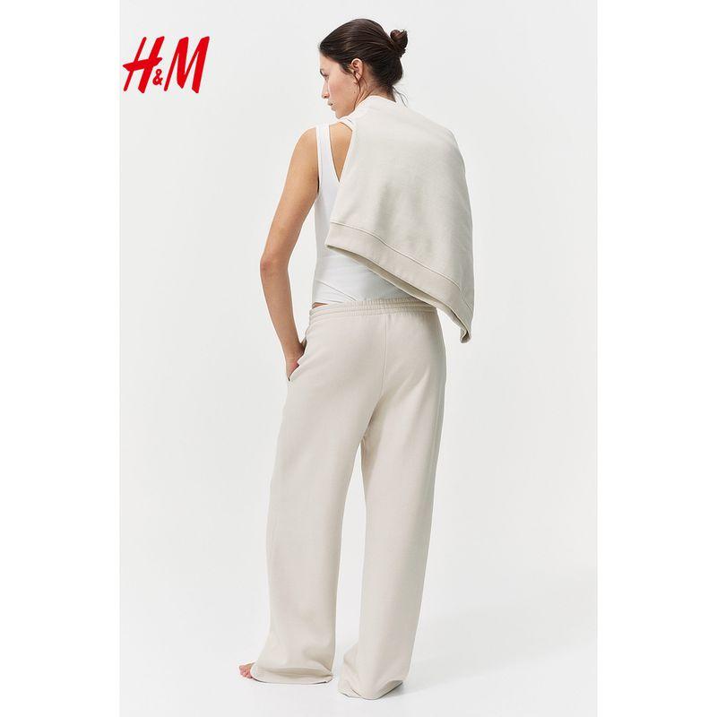 HM Women's Sweatpants Fall Casual Pants Straight-leg Loose Fashion Sports Boyfriend Pants Elastic Pants 1193602