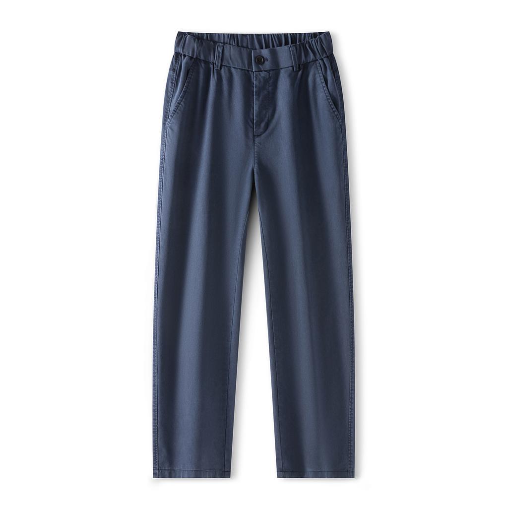 Summer Thin Lyocell Tencel Cool Breathable Casual Pants Men's Trendy Brand Fashion Loose Wide-leg Straight Trousers