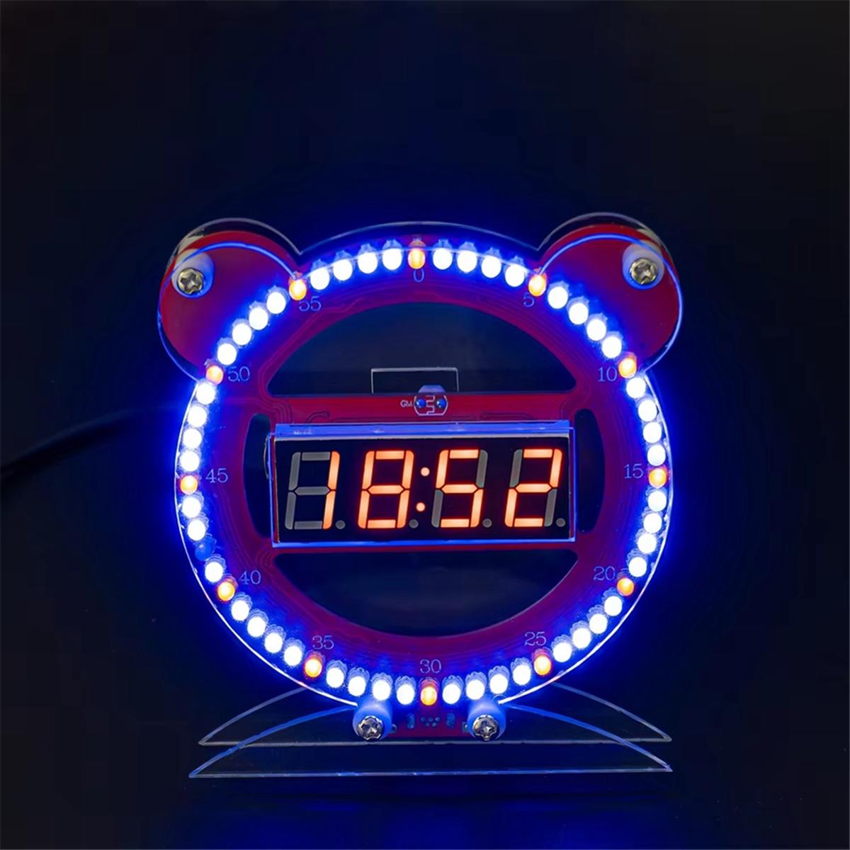 Popular_DIY Electronic Clock LED Digital Tube Bear Clock Electronic Kit NONE
