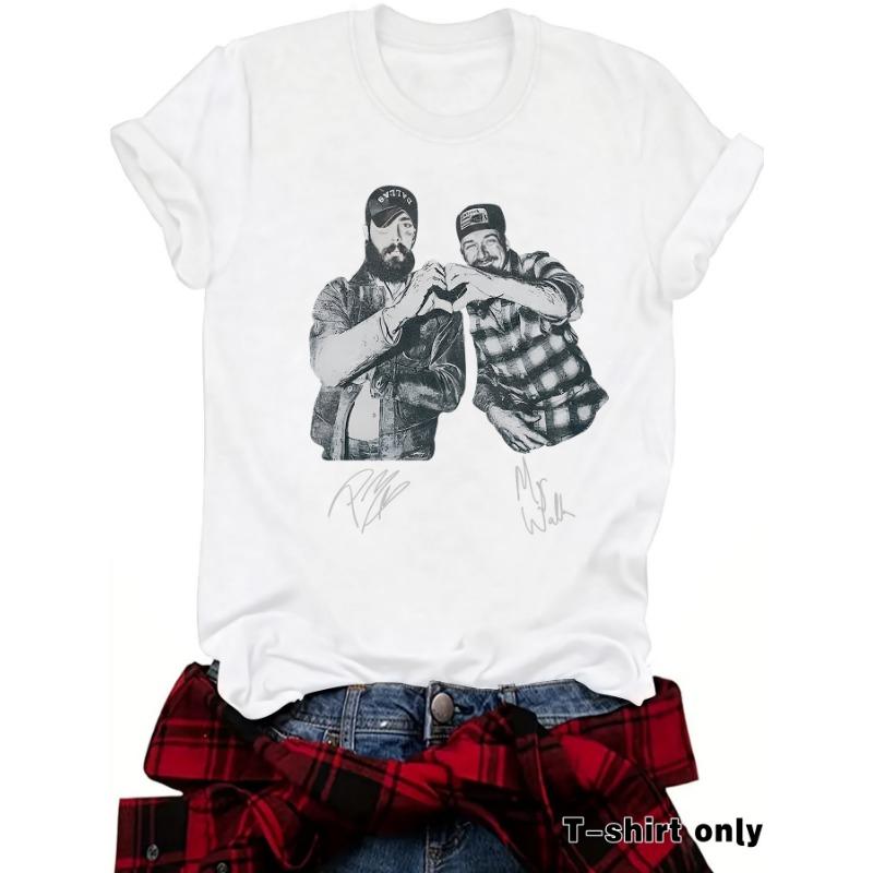 New Fashionable Short-sleeved "Brother Two Good" Printed Summer T-shirt Top