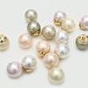 Beige High-Gloss Pearl Metal Button for Women's Shirt, Jacket, Cardigan, Sweater, or Coat