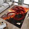1pc Fire and Blood Office Carpet Chair Mats, Home Decor Mat Fantasy Theme Mat Durable Mat, Dragon Decor,Suitable for fantasy theme lovers