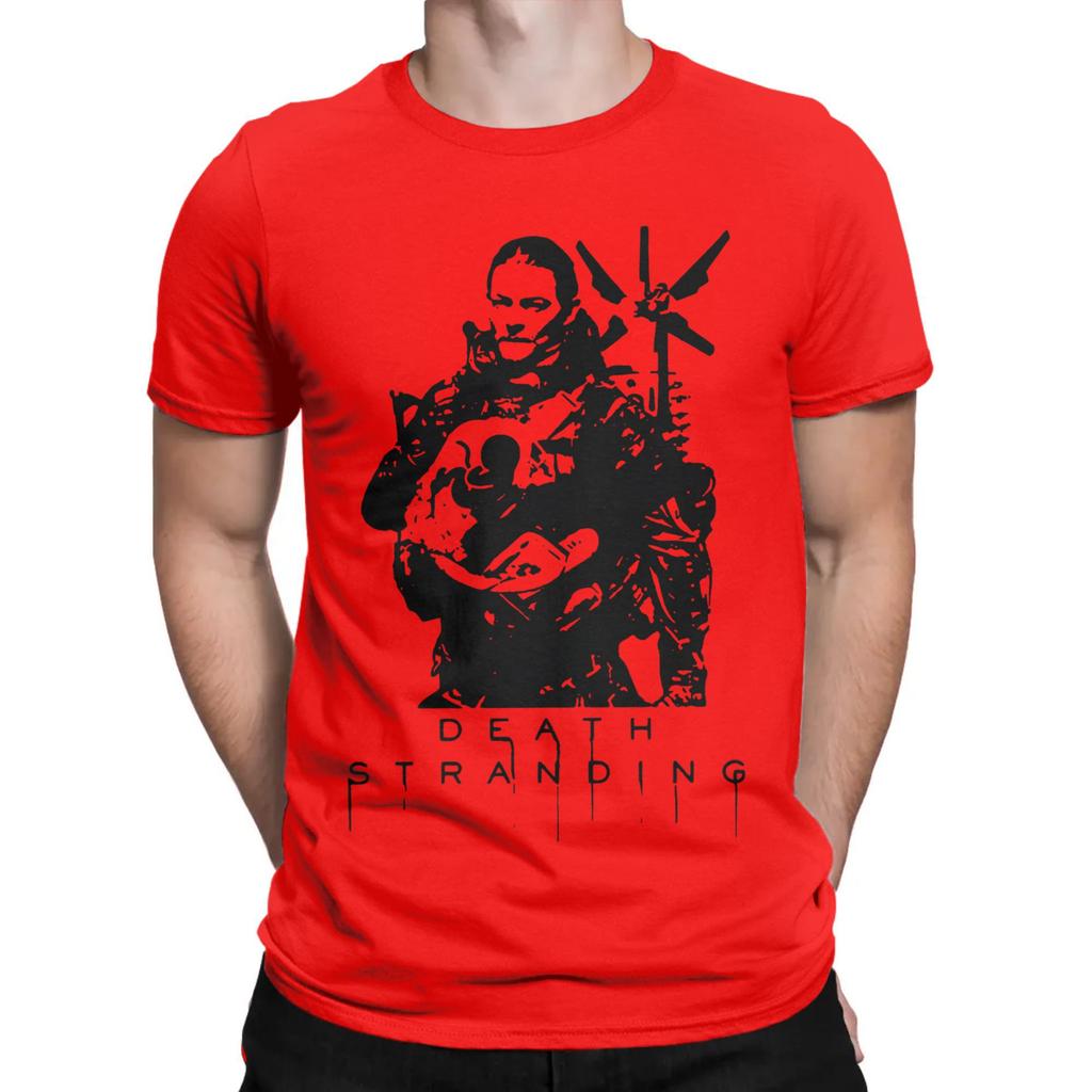 Men Women Black Handsome Death Stranding Game for Fans  T Shirt Pure Cotton Graphic Printing Tee Shirts  Top Clothing