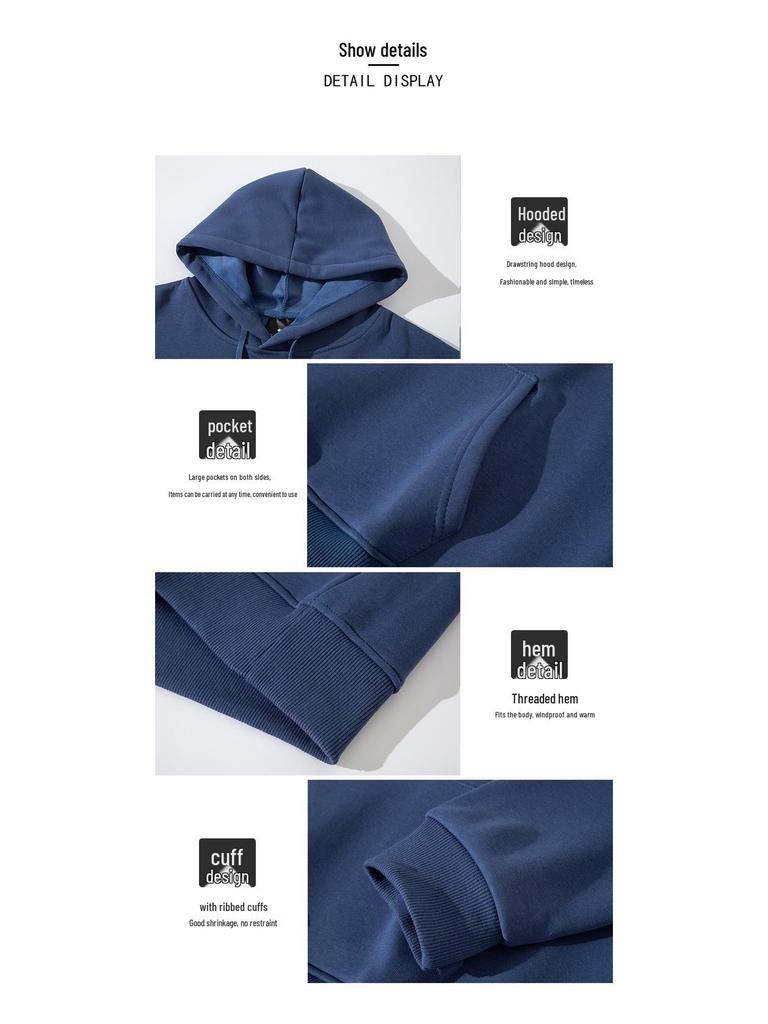 Customized 450G Silver Fox Fleece Hoodie - Student Class Uniform Sweatshirt with Custom Text, Image, or Logo for Team Events and Meetings