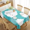 Cartoon White Cloud Rainbow Pattern Tablecloth Cute Cloud Rectangular Table Cover for Party Living Room Dining Room Decoration
