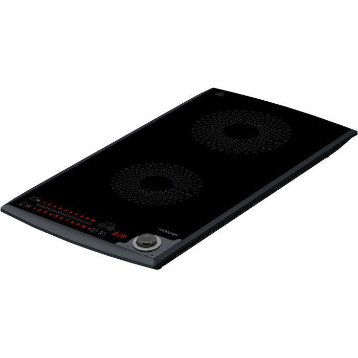 Plaque de cuisson à induction Sencor SCP 5414GY - 2 foyers - Commandes tactiles - 10 niveaux - Compacte - 3100 W - Noire