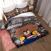 Kawaii Cartoon BROWN & FRIENDS Printed Bedding Set – Duvet Cover Set – A Luxurious Gift for Teen Girls, Suitable for Double/Sing