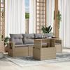 VidaXL Garden Lounge Set with Cushions 5 Pcs Beige Braided Resin 3267729