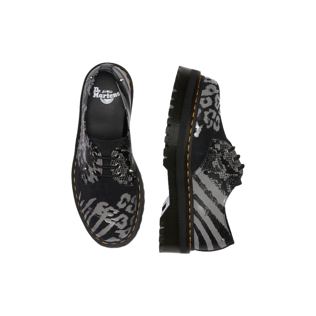 Dr. Martens Kožené 3dírkové šněrovací nízké ležérní boty Unisex ležérní boty Černá Šedá 27695001