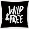 Black and White English Sentence Series Printed Square Home Decor Pillow Cover Car Sofa Cushion