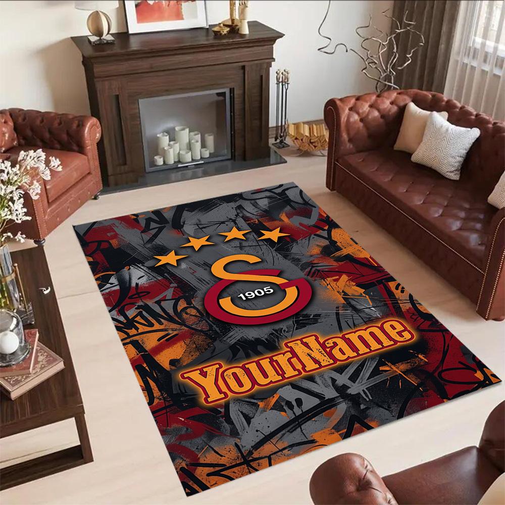 Galatasaray Customize Text Carpet Design For Game Room Hallway Playrooms Outdoor Antislip Rug Decorate Offices