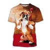 Boxerský pes Tričko s 3D potiskem Ležérní Móda Pánské Krátký rukáv Legrační mops Tričko Shiba Inu s kulatým výstřihem Roztomilá dětská trička