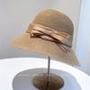 Summer Breathable Sombreros Sun Hats for Women Foldable Beach Hat Fisherman's Basin Caps Black Straw Hat Panama Cap