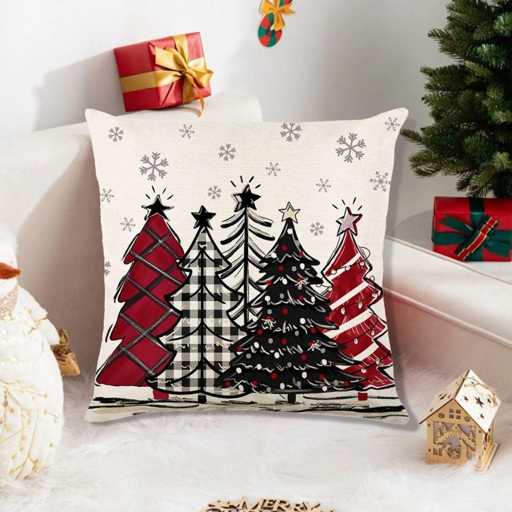 2Pcs 45x45cm Xmas Throw Pillow Case Microfiber Pillow Shell Sofa Pillowcase Children