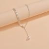 Sexy Leaf Pearl Pendant Adjustable Necklace Clavicle Chain Metal