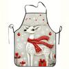 Unisex Christmas Tree Print Apron with Red Scarf - Durable and Easy-Clean, Suitable for Women and Men, Festive Atmosphere Apron, Cute Christmas Appare