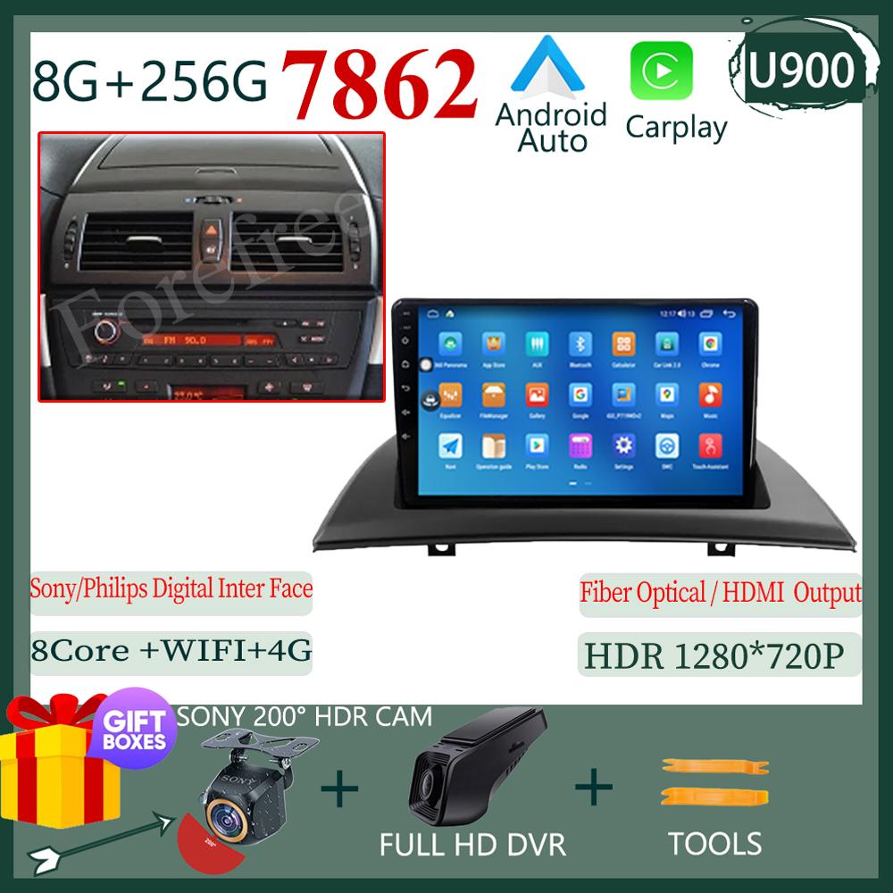 WIFI Android 13 For BMW X3 E83 2003 - 2011 Car Radio Video Player CarPlay Android Auto GPS Bluetooth Navigation No 2din DVD QLED