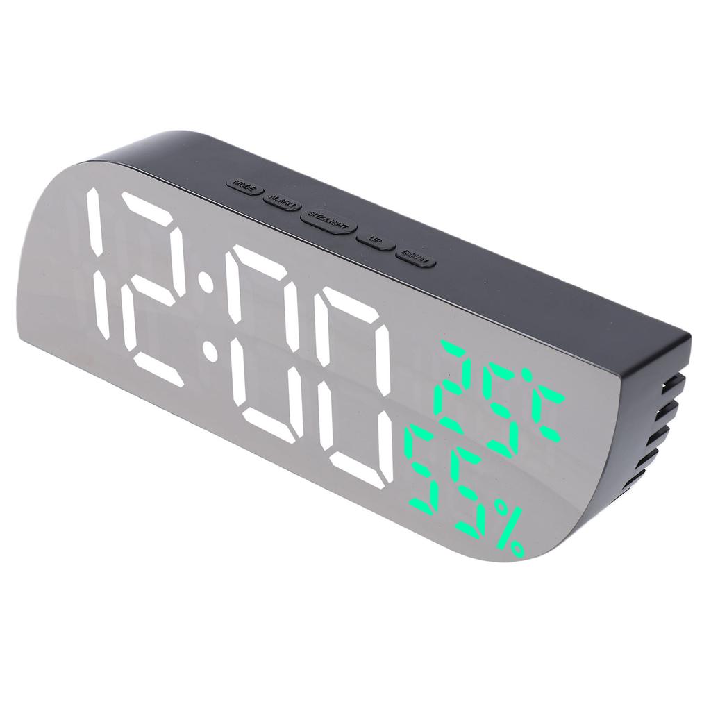 Digital Alarm Clock 3 Alarms Modern Mirror Surface Adjustable Brightness Electronic Alarm Clock with Snooze Function