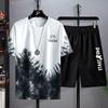Summer Men's Sets Fashion Tracksuits Casual Breathable Short Sleeve Sports T Shirt Shorts Basketball Set