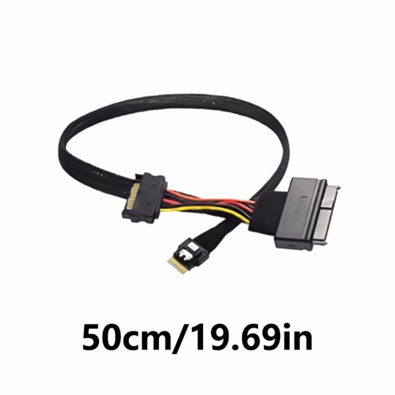 SFF-8654 4i Male To SFF8639 Data Cable Supports PCIe NVMe Protocol with U2U3 SSDs Interfaces