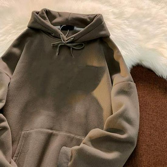 

Men s Winter Solid Color Hooded Sweatshirt - Trendy, Loose-Fit, Casual Long Sleeve Top for Students 2XL