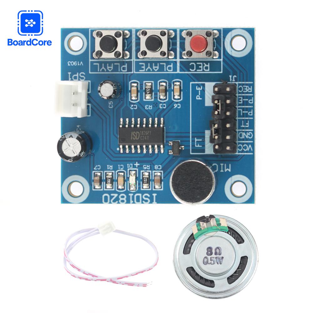 1/2PCS ISD1820 Voice Recording Module The Voice Board Telediphone Module Board with Microphones + Loudspeaker 0.5W 8R