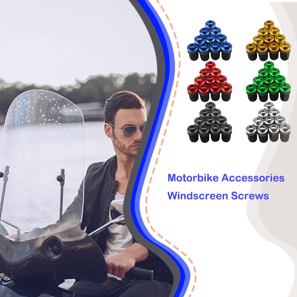 10 Windshield Screw Nut Motorbike Windscreen Bolts Assorted Kit Motorcycles Repair Upgrade Modified Spare Parts