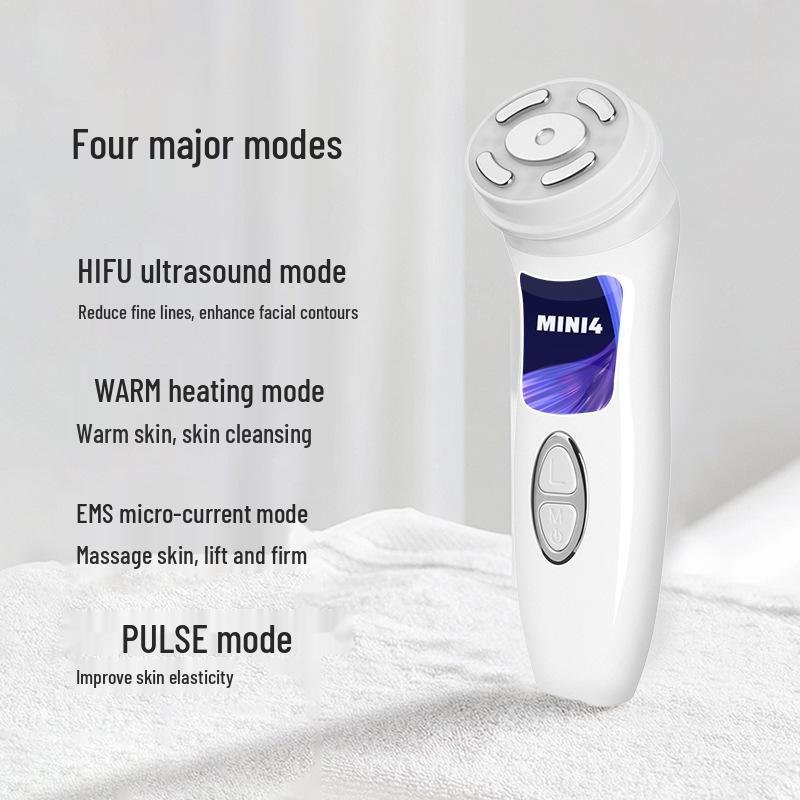 New 4th Gen Ultrasonic HIFU Beauty Device: EMS Microcurrent Firming and Lifting Massager.