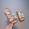Summer Girls Open Toe Rhinestone Bow Princess Sandals Kids Stage Performance Dress Shoes