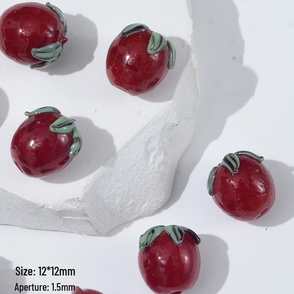 Creative Glass Fruit Beads for Handmade DIY Strawberry Apple Jewelry Necklace and Bracelet Accessories