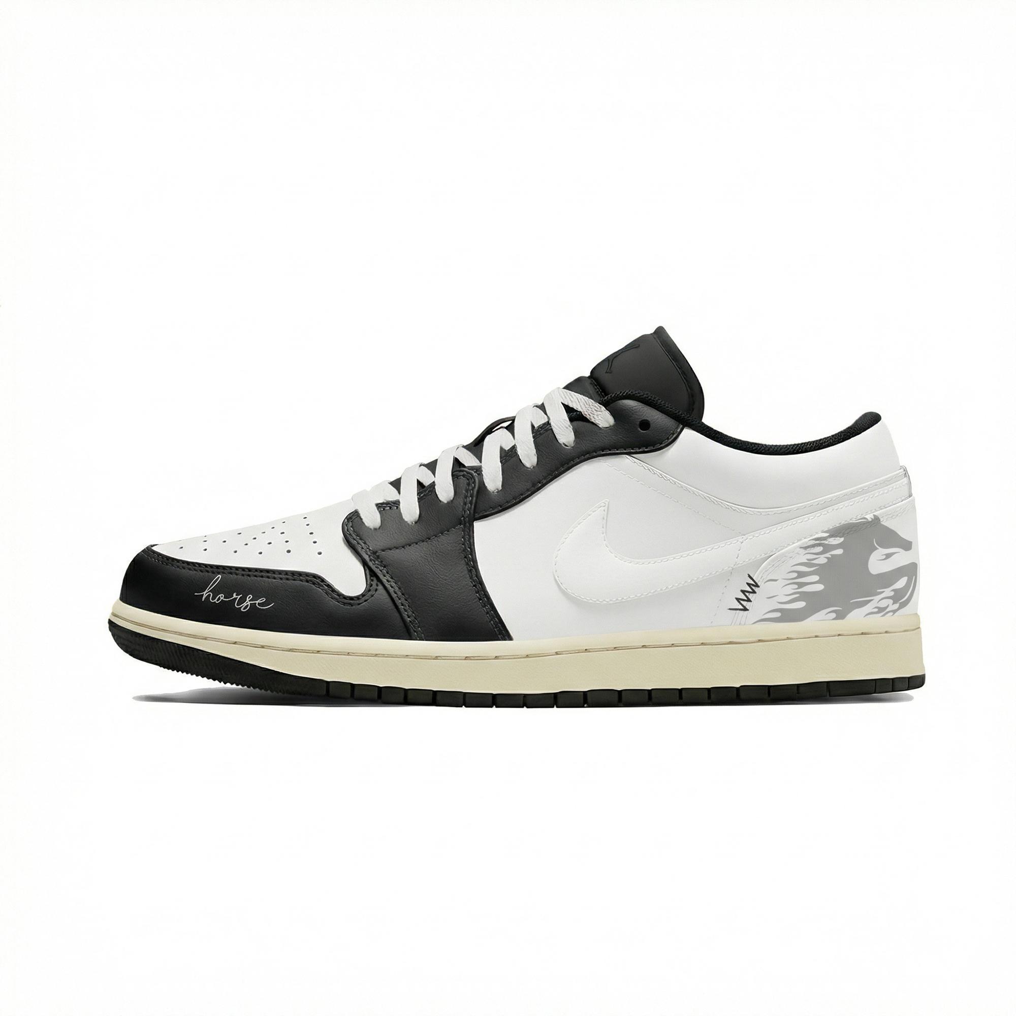 

Jordan Air Jordan 1 Lemon Joy Low top Vintage Basketball Shoes Unisex Black White 553558-040(Team399-) 40.5