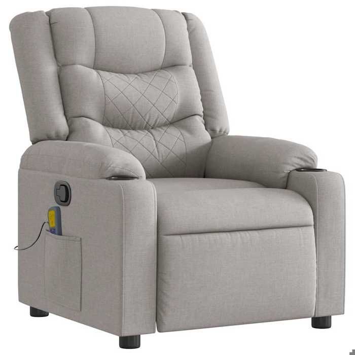 VidaXL Fauteuil de massage inclinable gris nuage tissu 4019935