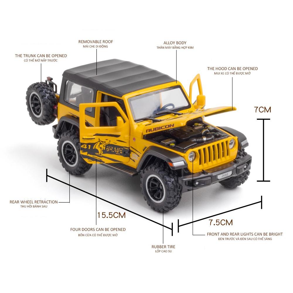 1/32 Jeeps Wrangler Rubicon 1941 Off-Road Alloy Car Diecasts & Toy Vehicles Car Model Sound and Light Car Toys for Kids Gifts