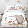 3D Print Cartoon Lovely Peach Cat 3D Duvet Cover Bedding Set Comforter Linen Pillowcases Home Decor Single Double King Queen
