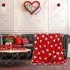 Valentine's Day Fuzzy Blanket Love Heart ThrowBlanket Red Cozy Flannel Blanket for Home Custom Blankets