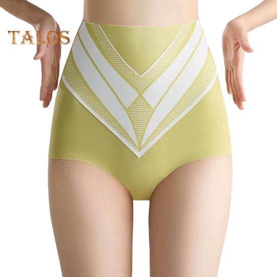 High Waist Women Underpants Tummy Control Double-layer Seamless Contrast Color Panties High Elasticity Wide Crotch Design Body Shaper Full Coverage