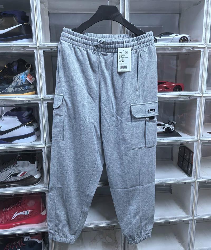 Anta Men s Knitted Comfortable Cuffed Fashion Sports Pants Loose Fit S
