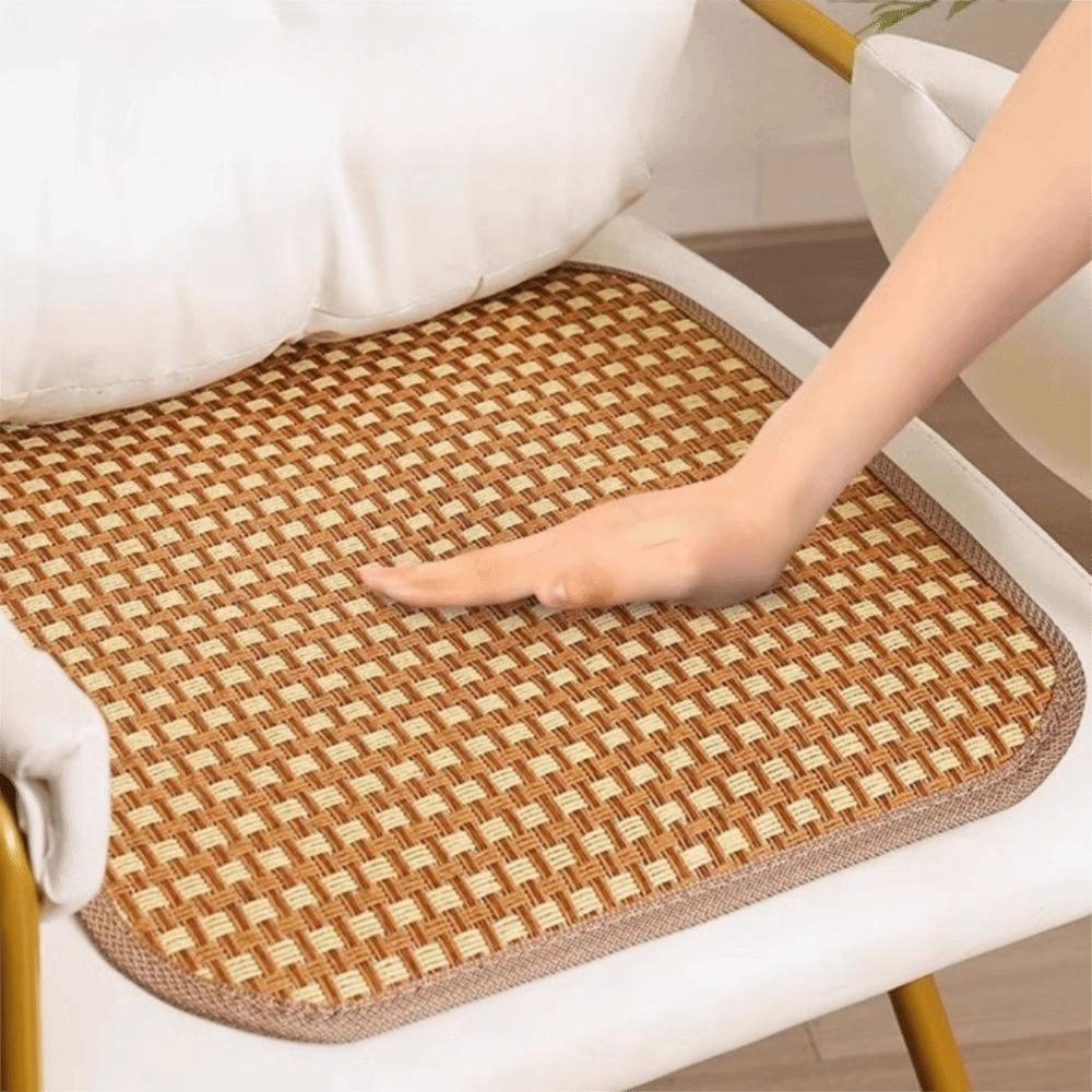 4 Piece Breathable Summer Chair Pad Non-slip Seat Cover Rattan Cooling Seat Cushion  Office