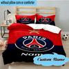 3PCS Custom Name Paris Fc Crest Bedding Set, Including 1pc Duvet Cover And 2pcs Pillowcases, Suitable for dorms and bedrooms Gift