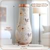 Goldfarbener Blumenprint Schlafzimmerflasche – Designer-Kupfer-Trinkgeschirr, Elegante Kupfer-Wasserflasche für den täglichen Gebrauch, Volumen- 1500 ML