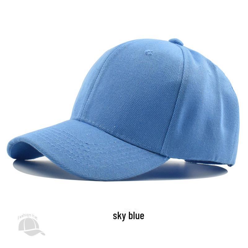 Korean Unisex Solid Color Embroidered Baseball Cap - Sun Protection