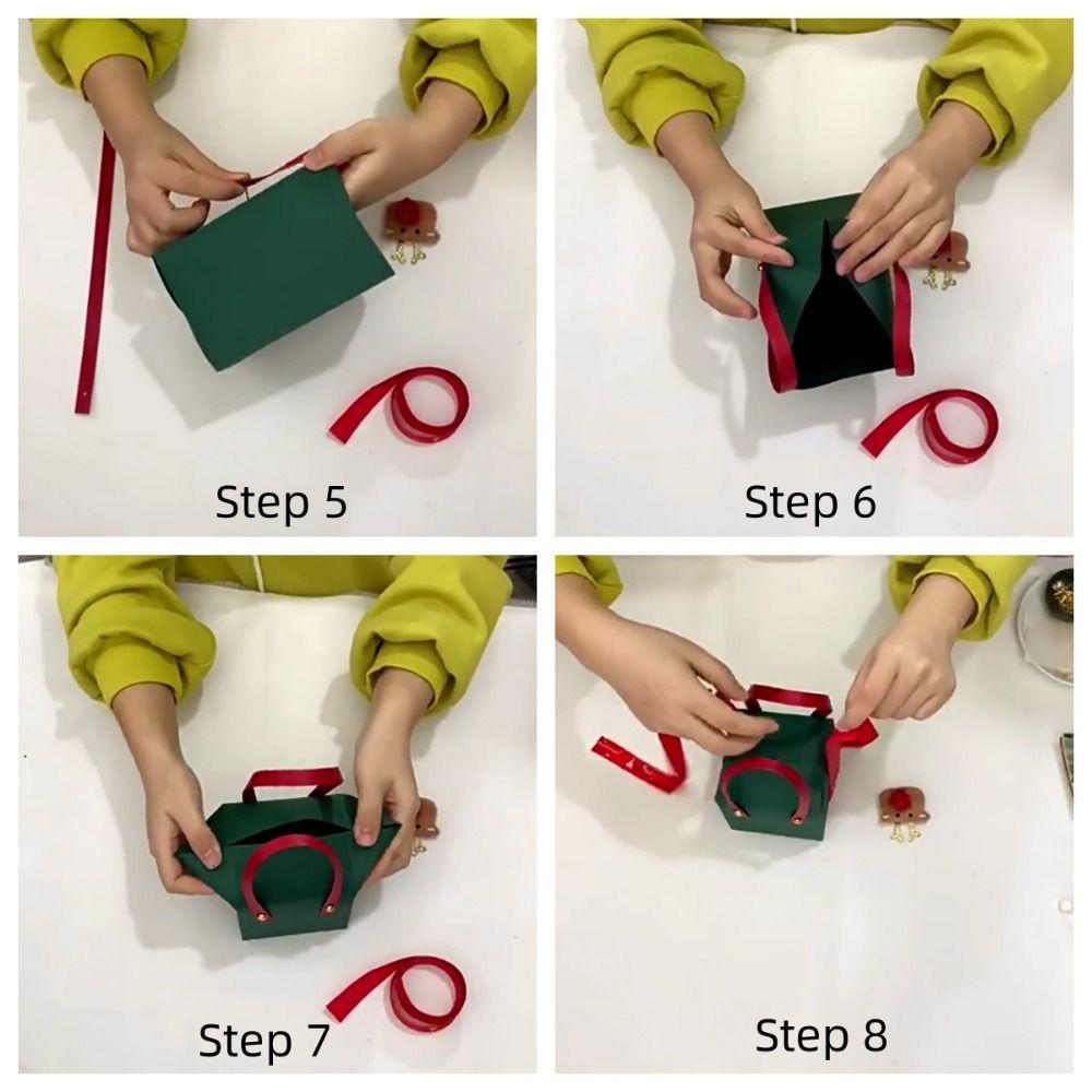 Paper Christmas Gifts Bag Red Gifts Wrap Handbag Classic Christmas Candy Gift Box  Candy