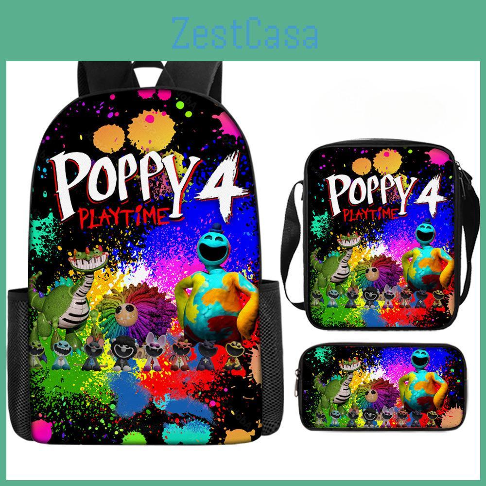 Poppy Playtime Chapter 4 Printed Backpack Schoolbag Shoulder Bag Pencil Bag