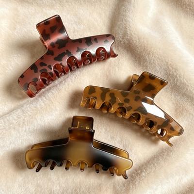 Korean Leopard Print Hairpin Female Summer Explosion Retro Fashion High Sense Grab Clip Shark Clip Hair Accessories