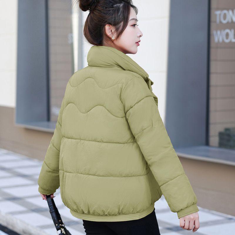 Women's Winter Short Cotton Padded Jacket Fashionable Korean Style Slim-Fit Loose Stand-Collar Cotton Coat