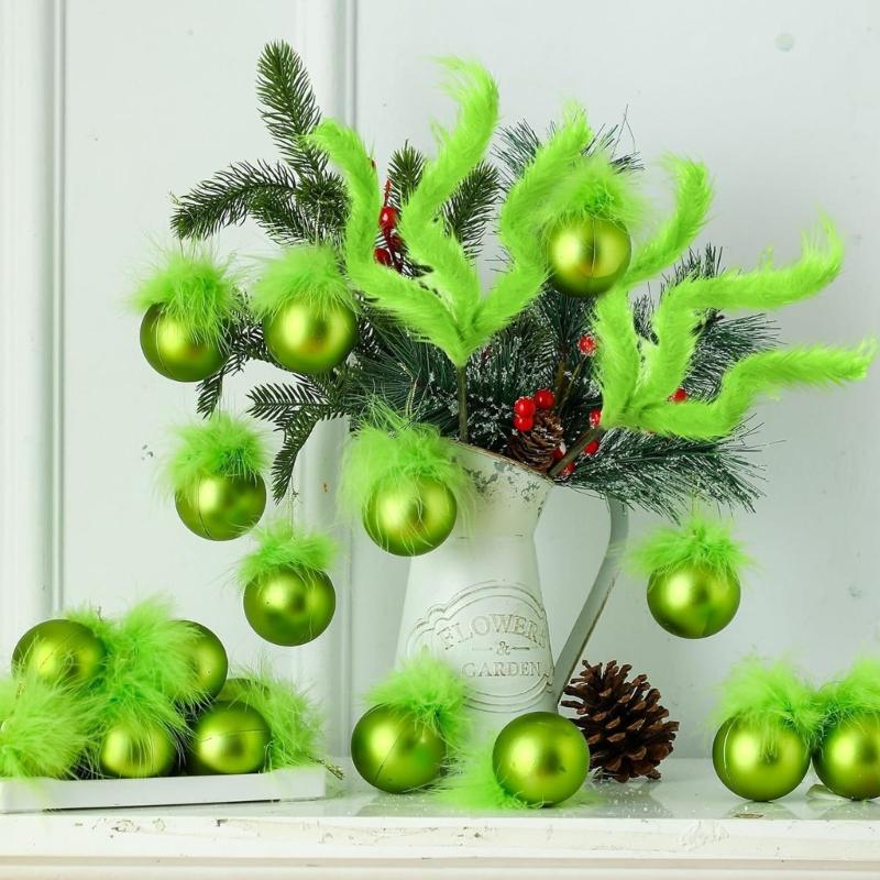 12Pcs Bright Velvety Plush Christmas Tree Balls Premium Holiday Decors For Homes Window Party Decoration