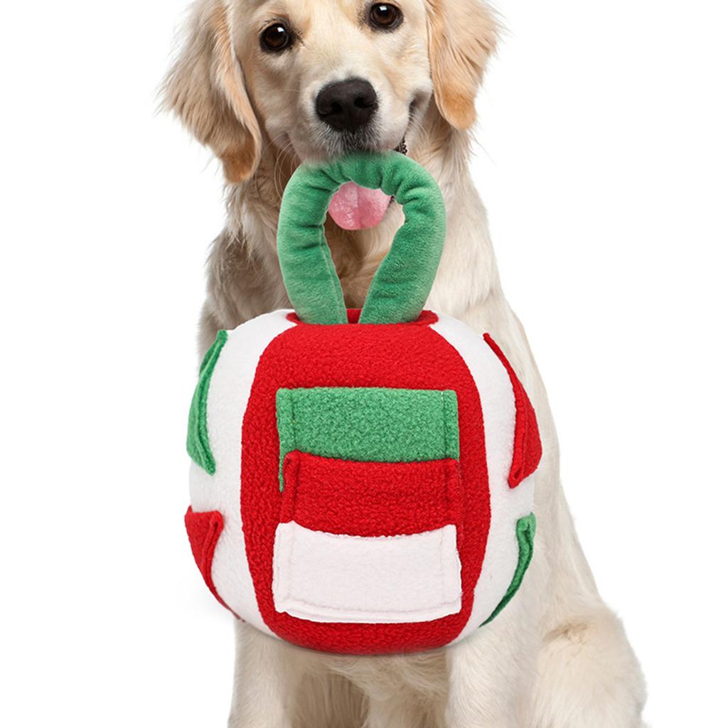 Christmas Gift Pet Dog Toy Play Ball Puzzle Food Hiding Sound Decompression Game Interactive Training Teeth Grinding