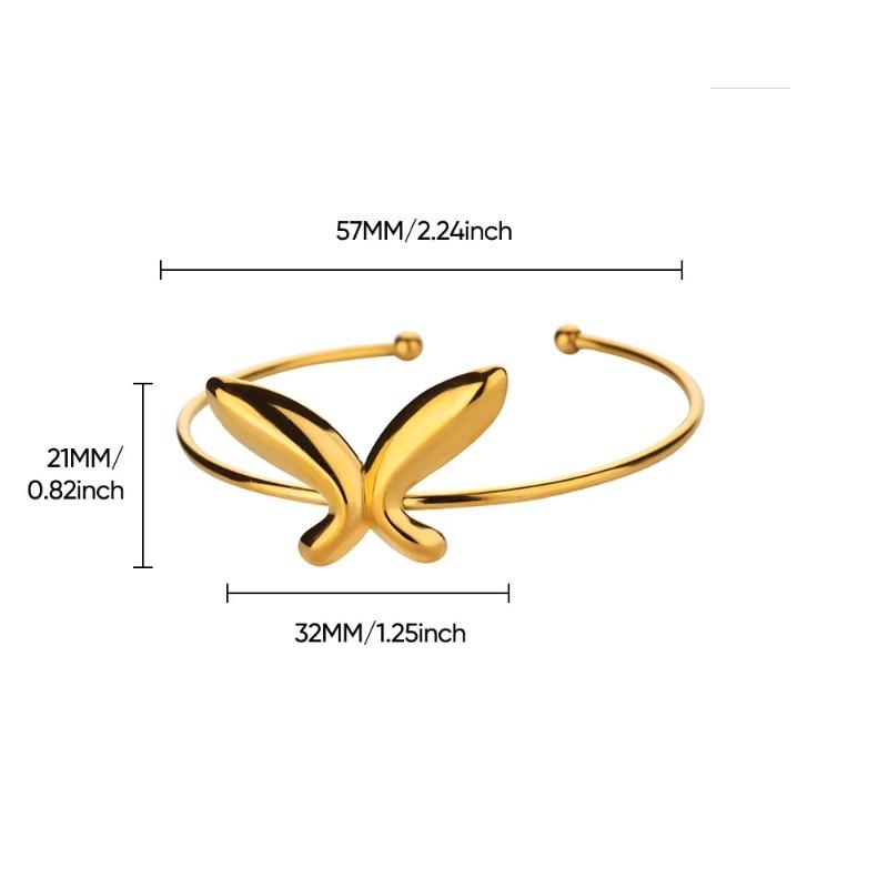 

Fashion Accessories Stainless Steel Gold Plated Butterfly Opening Bracelet Women s Fashion Versatile Bracelet Accessories