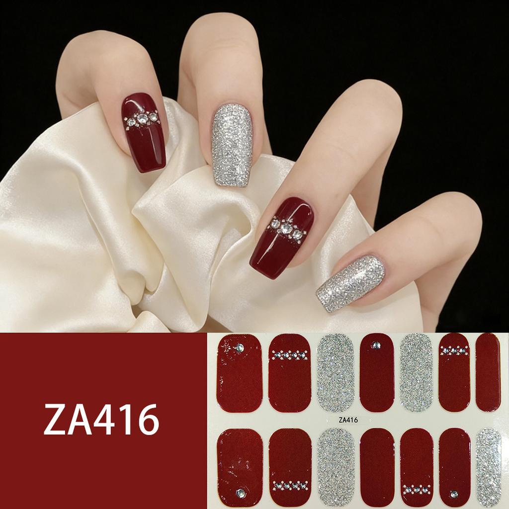 ZA Skin Brightening Waterproof No-Cure Full Cover Gel Nail Wraps, Luxury Minimalist Nail Stickers, Nail Patch Films