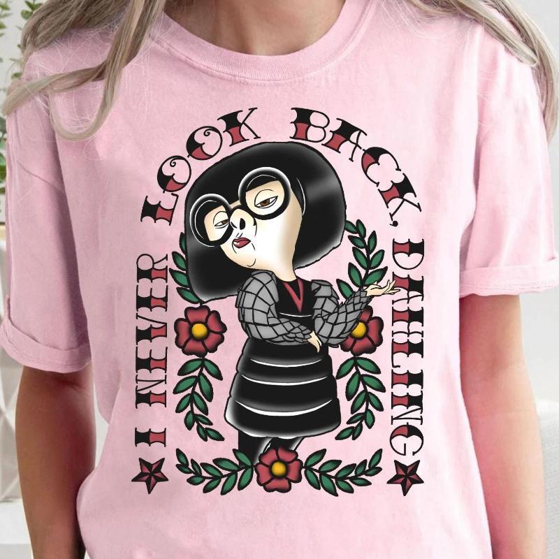 Walt    2026 Incredibles Retro Funny Edna Tattoo Style Print Fashion Womens TShirt Short Sleeve Loose Plus Size Top